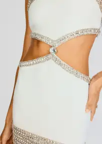 Conley Embellished Dress(White,XXS)