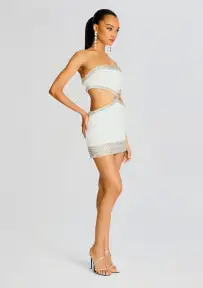 Conley Embellished Dress(White,XXS)