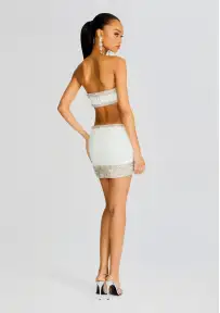 Conley Embellished Dress(White,XXS)