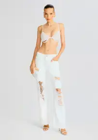 Madison Pearl Embellished Jean(Pearl White,24)