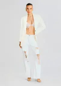 Madison Pearl Embellished Jean(Pearl White,24)