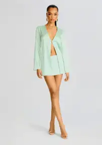 Sarra Silk Mini Skirt(Sage,XXS)