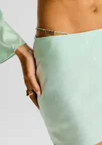 Sarra Silk Mini Skirt(Sage,XXS)