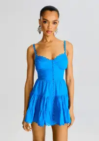 Angy Short Dress(Solid Blue,XS)
