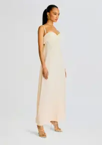 Violet Linen Maxi Dress(Cream,XS)
