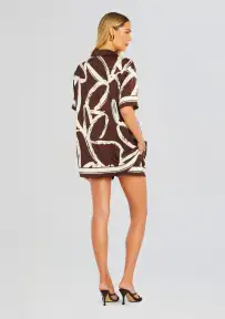 Davey Button Down Shirt(Coconut Script,XXS)