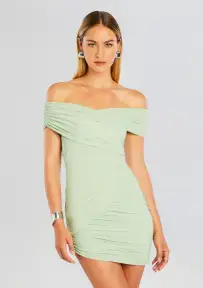 Deniz Mesh Mini Dress(Sage,XXS)
