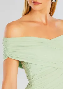 Deniz Mesh Mini Dress(Sage,XXS)