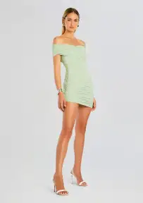 Deniz Mesh Mini Dress(Sage,XXS)