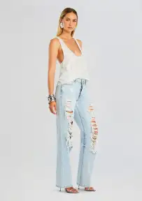 Sunny Mid Rise Distressed Boyfriend Jean(Cove,23)