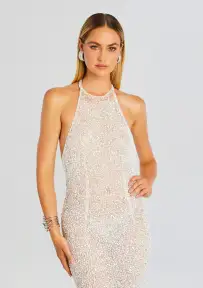 Clarisse Sequin Dress(White,XXS)