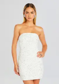 Heather Sequin Dress(Silver/White,XXS)