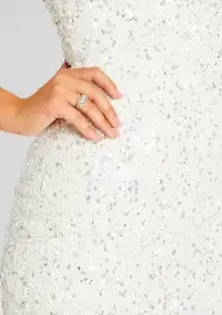 Heather Sequin Dress(Silver/White,XXS)
