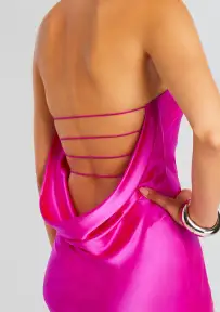 Keaton Silk Dress(Neon Pink,XXS)