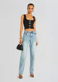 Nella Bandage Knit Top(Metallic Black,XXS)