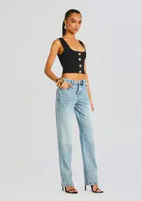Nella Bandage Knit Top(Metallic Black,XXS)