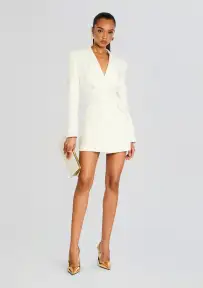 Amberly Blazer Dress(White,XS)