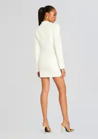Amberly Blazer Dress(White,XS)