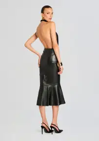 Cassander Leather Skirt(Black,XXS)