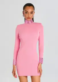 Corinth Embellished Knit Dress(Light Rose,XXS)