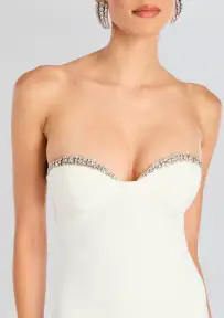 Jessalyn Embellished Dress(White/Silver,XXS)