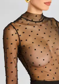 Lilith Mesh Top(Black,XXS)