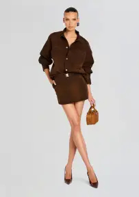 Storme Relaxed Shacket(Vintage Brown,XS/S)
