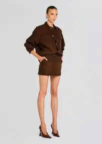 Marquise Mid Rise Mini Skirt(Vintage Brown,XXS)
