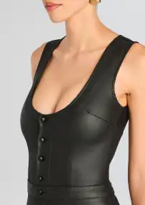 Mckinnon Coated Denim Jumpsuit(Coated Black,XXS)
