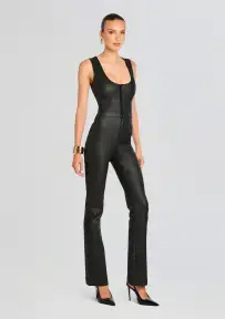 Mckinnon Coated Denim Jumpsuit(Coated Black,XXS)