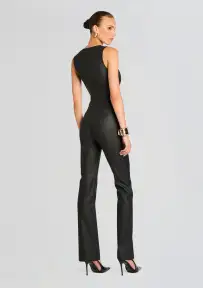 Mckinnon Coated Denim Jumpsuit(Coated Black,XXS)