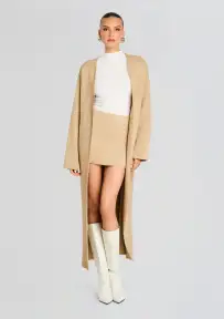 Mea Knit Mini Skirt(Tan,XXS)