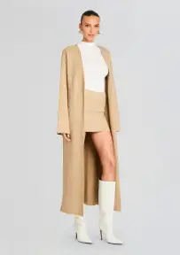Mea Knit Mini Skirt(Tan,XXS)