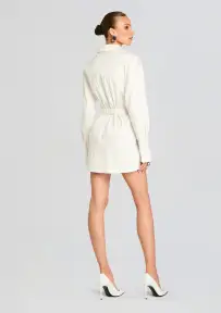 Posh Poplin Shirt Dress(White,XXS)