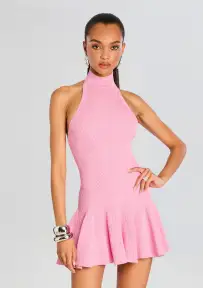 Quinn Knit Dress(Metallic Light Rose,XXS)
