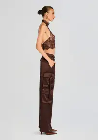 Violet Lace Top(Dark Chocolate,XXS)