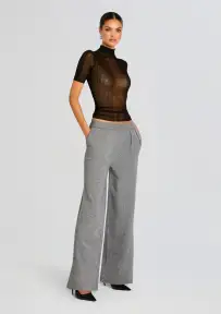Alya Knit Pleated Trousers(Heathered Grey,XXS)