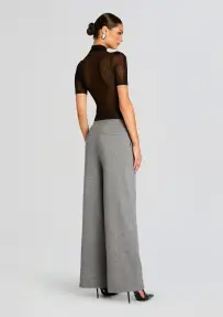Alya Knit Pleated Trousers(Heathered Grey,XXS)