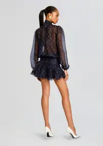 Beatrice Dress(Navy Polka Dots,XXS)
