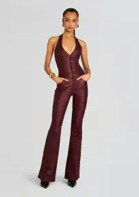 Cynthia Coated Denim Jumpsuit(Coated Port,XXS)