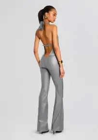Cynthia Coated Denim Jumpsuit(Coated Grey,XXS)