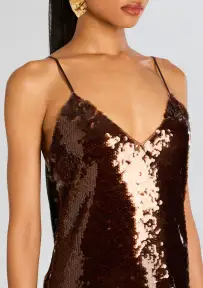 Deserae Sequin Dress(Deep Brown,XXS)
