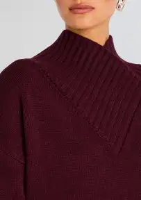 Dessa Chunky Knit Sweater Dress(Merlot,XXS)