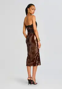 Ellen Sequin Dress(Deep Brown,XXS)