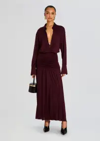 Farah Maxi Dress(Merlot,XXS)