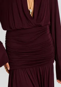 Farah Maxi Dress(Merlot,XXS)