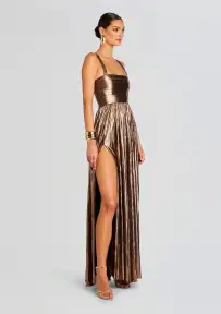 Iris Dress(Metallic Bronze,XXS)