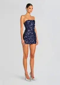 Katara Embellished Dress(Navy,XXS)