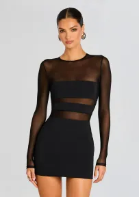 Lars Mesh Mini Dress(Black,XXS)