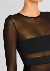 Lars Mesh Mini Dress(Black,XXS)